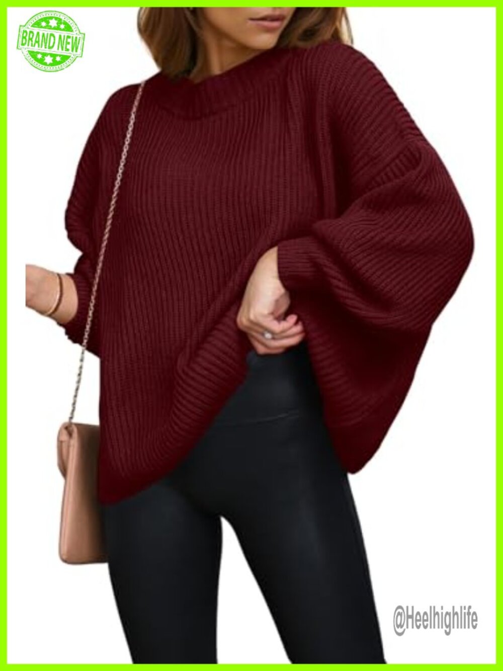 Oversized Chunky Knitted Pullover Sweater Long Sleeve Crewneck Casual